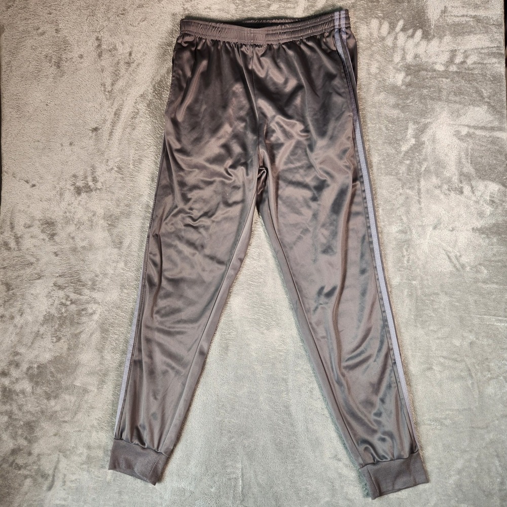 Real Essentials Jogger Pants Mens Large Gray Side Stripe Athletic Track